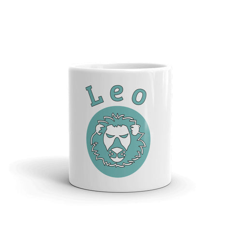 Leo White glossy mug