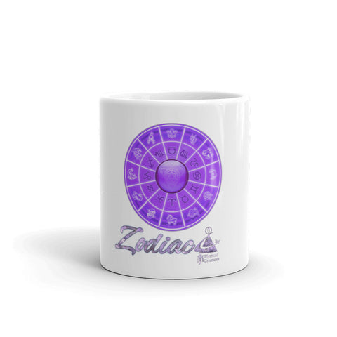 Zodiac Circle White glossy mug