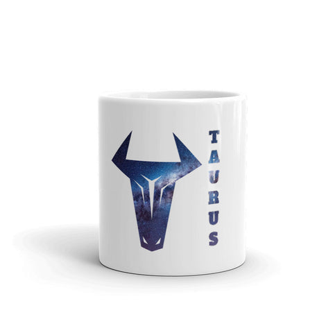 Taurus White glossy mug