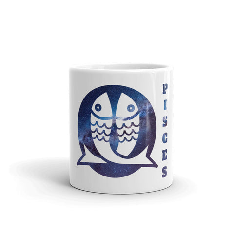 Pisces White glossy mug