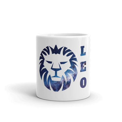 Leo White glossy mug